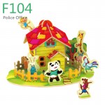 Police Office Forest Cabine - Puzzle 3D din lemn